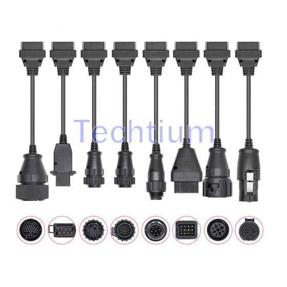 For Truck OBD2 Diagnostic tool  cable Full set 8pcs Cable