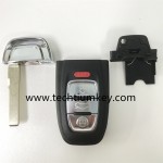 HU66 blade with battery clamp 3+1 button smart key cover for Audi