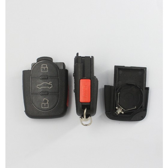 2032 battery holder 3+1 button remote key shell for Audi