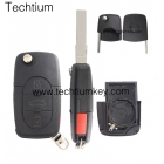 2032 battery holder 3+1 button remote key shell for Audi