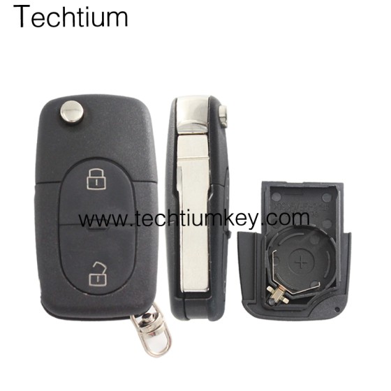 2032 battery holder 2 button remote key shell for Audi