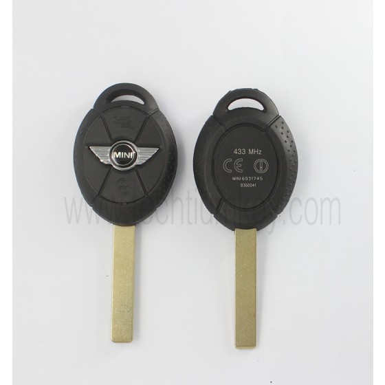 with words on back 3 button remote key shell for BMW Mini