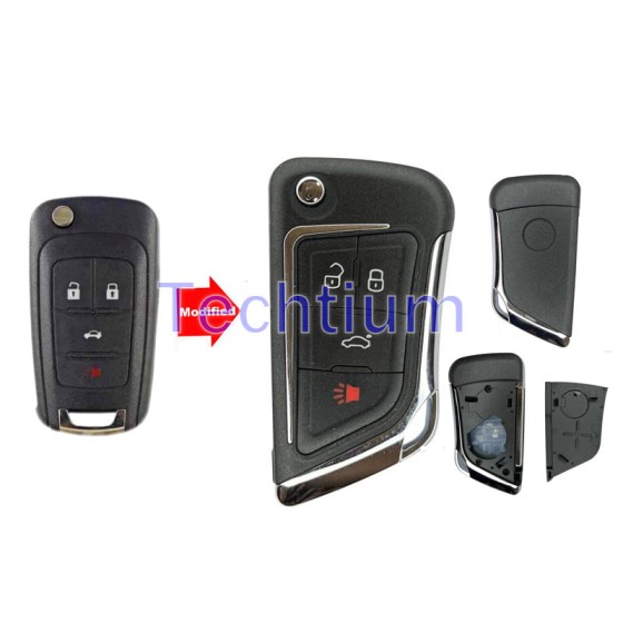 4-Tasten-Remote Flip Key Shell für Buick,Chevrolet