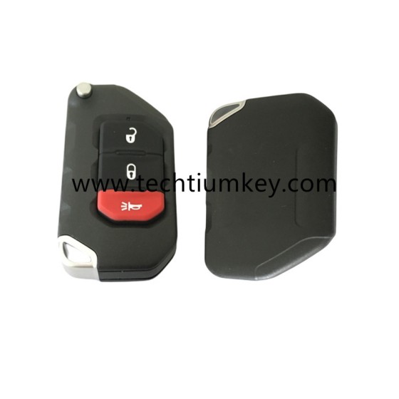 2+1 button remote flip key shell for Jeep
