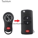 2+1 button remote flip key shell for Chrysler Dodge Jeep 1998 - 2004 Cherokee Grand Cherokee