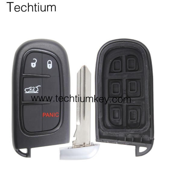 NO Battery clamp 3+1 button remote key shell for Chrysler,Dodge,Jeeep,RAM