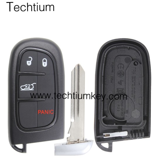 NO Battery clamp 3+1 button remote key shell for Chrysler,Dodge,Jeeep,RAM