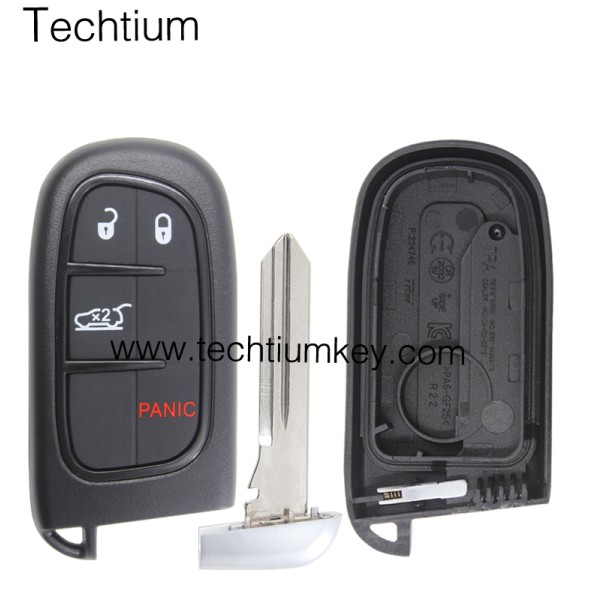 NO Battery clamp 3+1 button remote key shell for Chrysler,Dodge,Jeeep,RAM