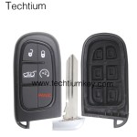 NO Battery clamp 4+1 button remote key shell for Chrysler,Dodge,Jeeep,RAM