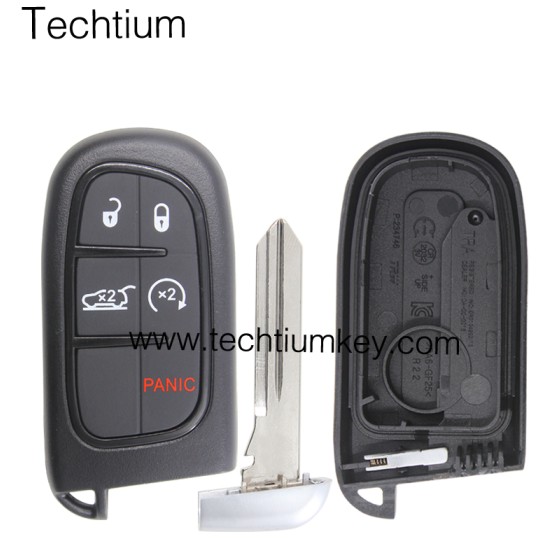 NO Battery clamp 4+1 button remote key shell for Chrysler,Dodge,Jeeep,RAM