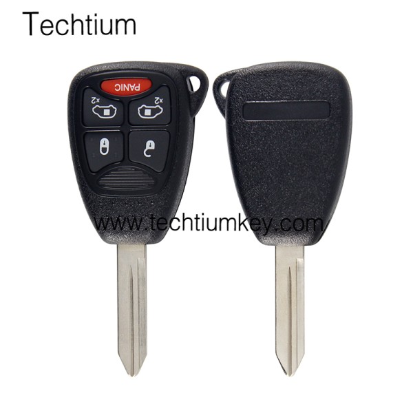 DODGE Logo with battery clamp 4+1 Tasten Remote Key Shell für Chrysler