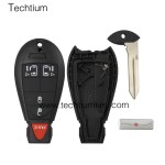 with Chrysler LOGO 4+1 button remote key shell for Chrysler/Dodge/Jeep