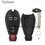 NO LOGO 4+1 button remote key shell for Chrysler/Dodge/Jeep
