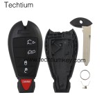 NO LOGO 4+1 button remote key shell for Chrysler/Dodge/Jeep