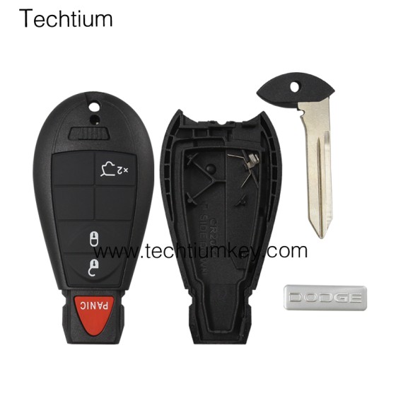 with DODGE LOGO 3+1 button remote key shell for Chrysler/Dodge/Jeep