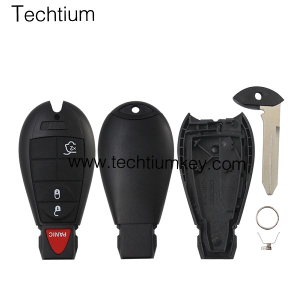 NO LOGO 3+1 button remote key shell for Chrysler/Dodge/Jeep