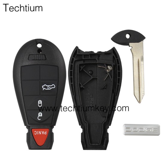 with DODGE LOGO 3+1 button remote key shell for Chrysler/Dodge/Jeep