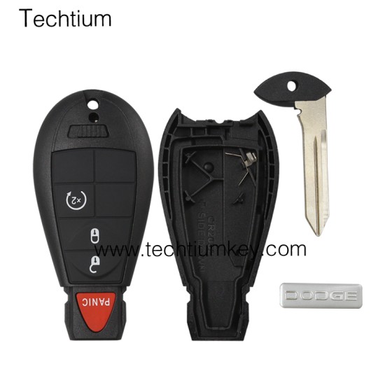 with DODGE LOGO 3+1 button remote key shell for Chrysler/Dodge/Jeep