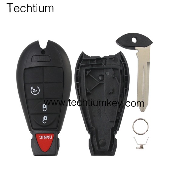 NO LOGO 3+1 button remote key shell for Chrysler/Dodge/Jeep