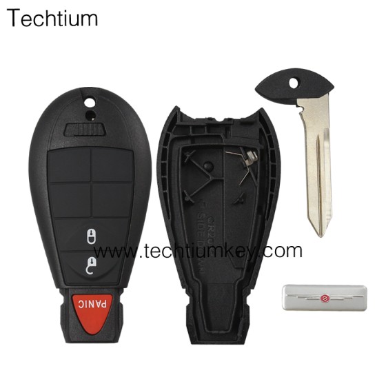 with Chrysler LOGO 2+1 button remote key shell for Chrysler/Dodge/Jeep