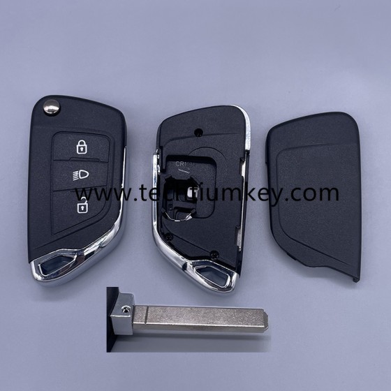 with battery place, 307/VA2 blade Light button 3 button remote key shell for Citroen