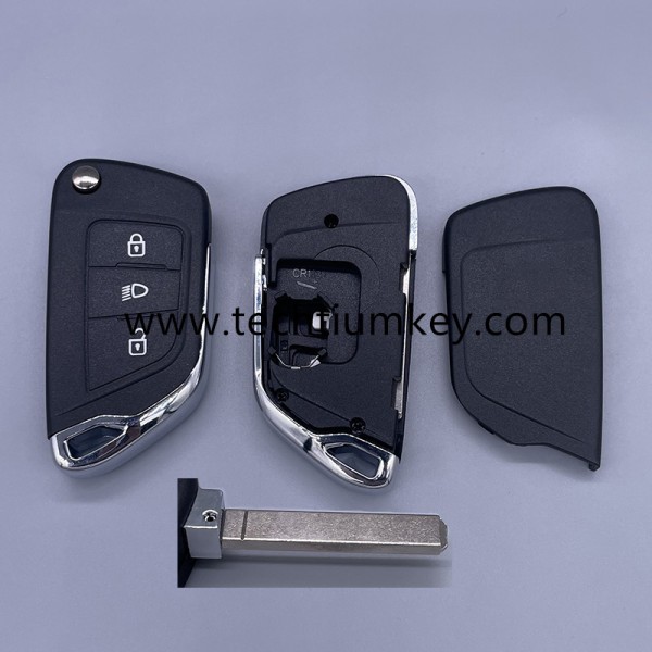 with battery place, 307/VA2 blade Light button 3 button remote key shell for Citroen