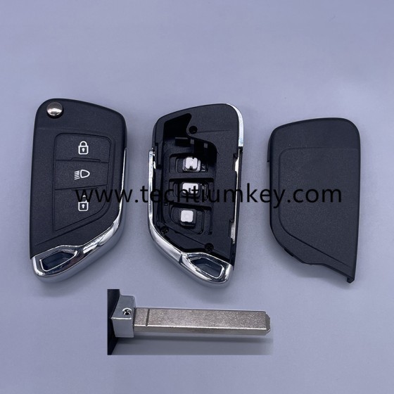 without battery place, 307/VA2 blade Light button 3 button remote key shell for Citroen