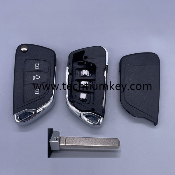 without battery place, 307/VA2 blade Light button 3 button remote key shell for Citroen