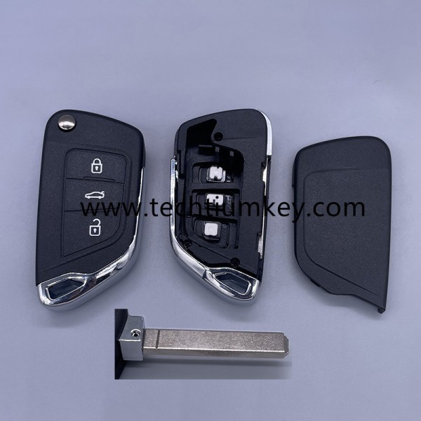 without battery place, 307/VA2 blade truck button 3 button remote key shell for Citroen