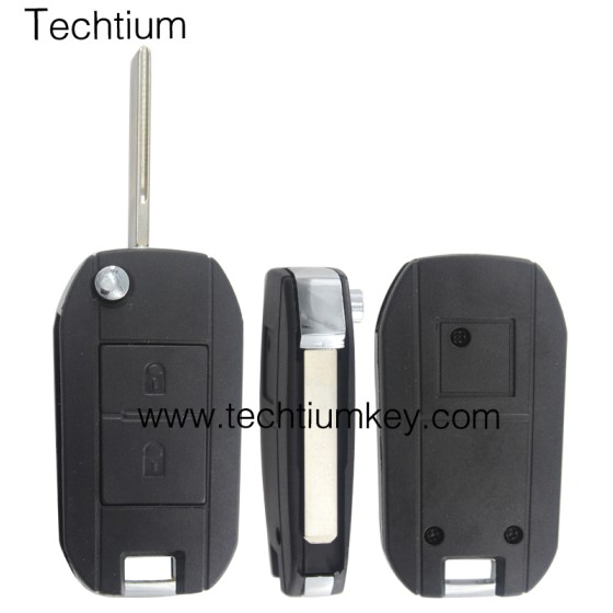 407(HU83)blade 2 button remote key shell for Citroen