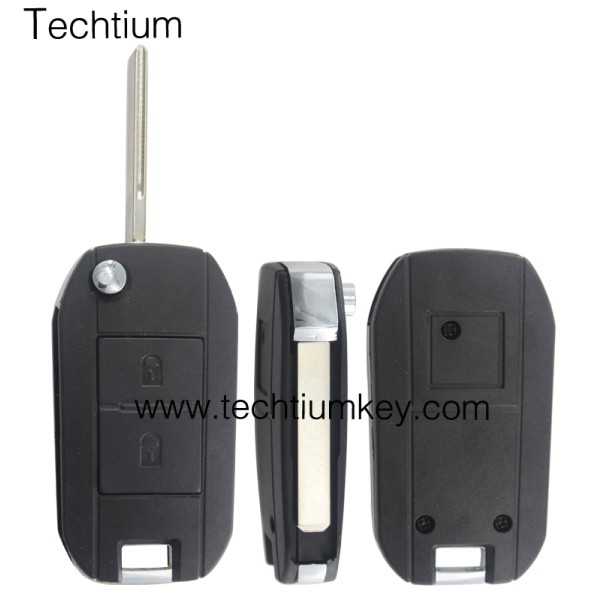 407(HU83)blade 2 button remote key shell for Citroen