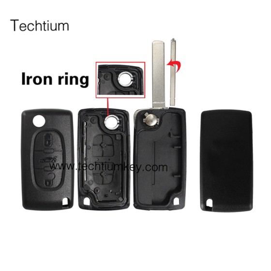 without battery place 307/VA2 blade Truck button 3 button remote key shell for Citroen,Peugeot