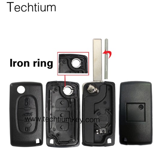 with battery place 407/HU83 blade Truck button 3 button remote key shell for Citroen,Peugeot