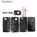 without battery place 407/HU83 blade 2 button remote key shell for Citroen,Peugeot