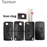 with battery place 407/HU83 blade 2 button remote key shell for Citroen,Peugeot