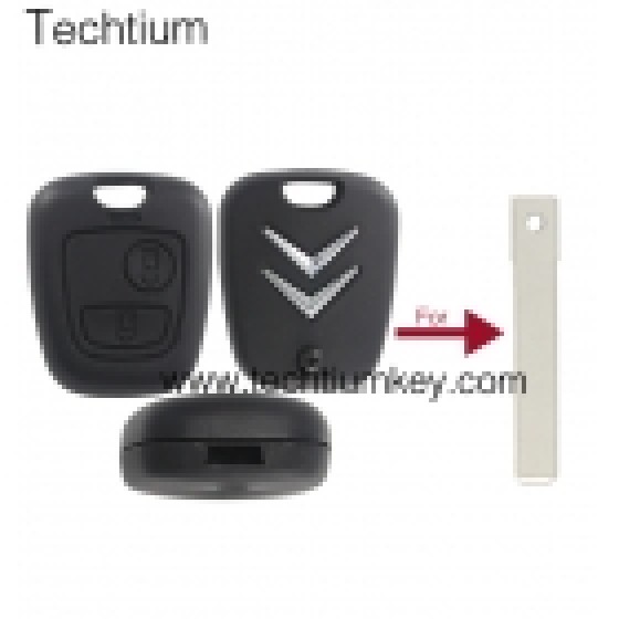 307/VA2 blade hole 2 button remote key shell for Citroen