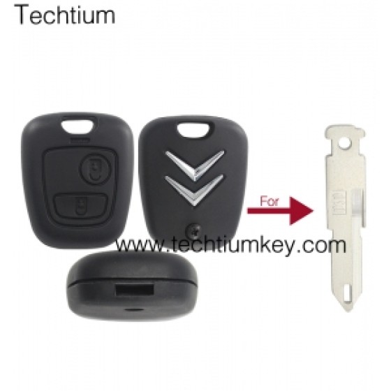 206/NE73 blade hole 2 button remote key shell for Citroen