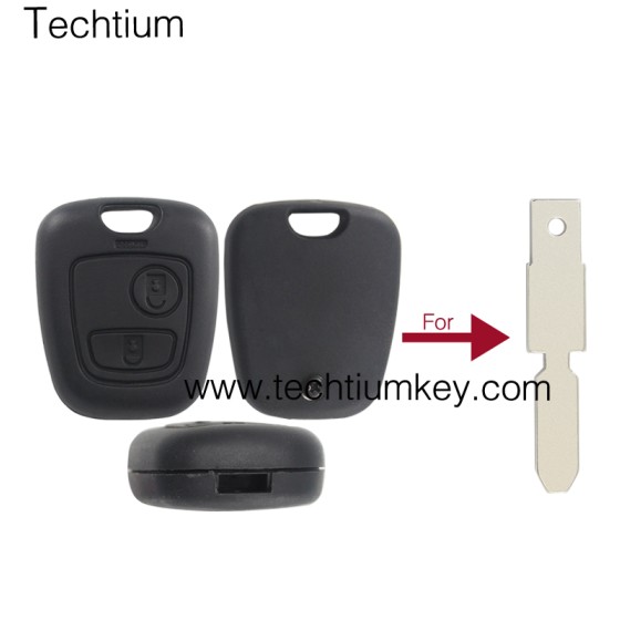 406 blade hole 2 button remote key shell for Citroen