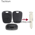 206/NE73 blade hole 2 button remote key shell for Citroen