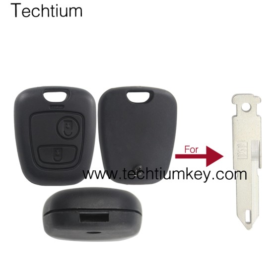 206/NE73 blade hole 2 button remote key shell for Citroen