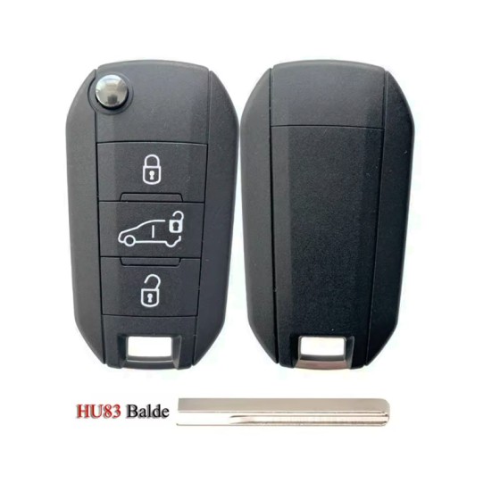 433Mhz 4A chip HU83/407 blade 3 button remote key for Citroen,Peugeot