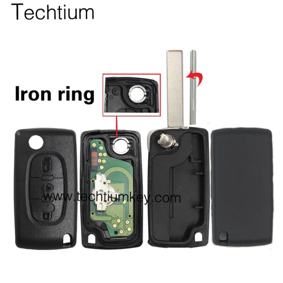 0523 FSK 433Mhz PCF7941 chip 407/HU83 blade 3 button remote key for Citroen cars after 2011
