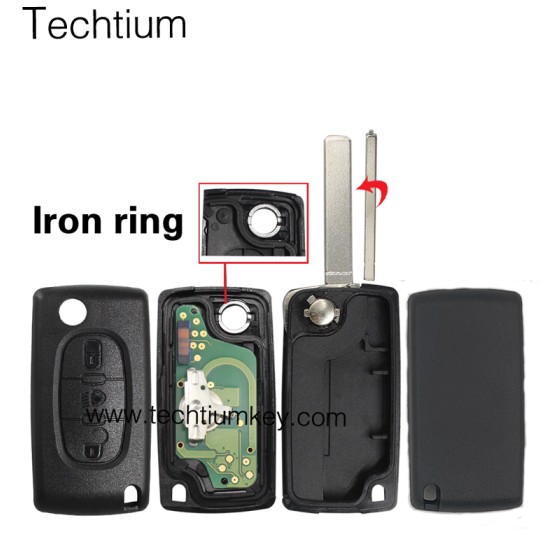 0523 FSK 433Mhz PCF7941 chip 307/VA2 blade 3 button remote key for Citroen cars after 2011