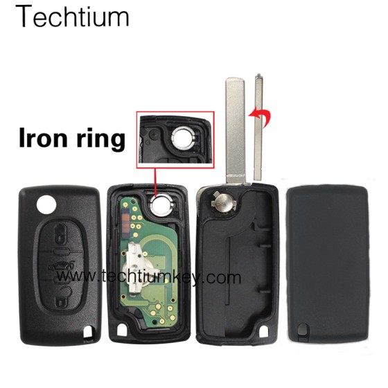 0523 FSK 433Mhz PCF7941 chip 307/VA2 blade 3 button remote key for Citroen cars after 2011
