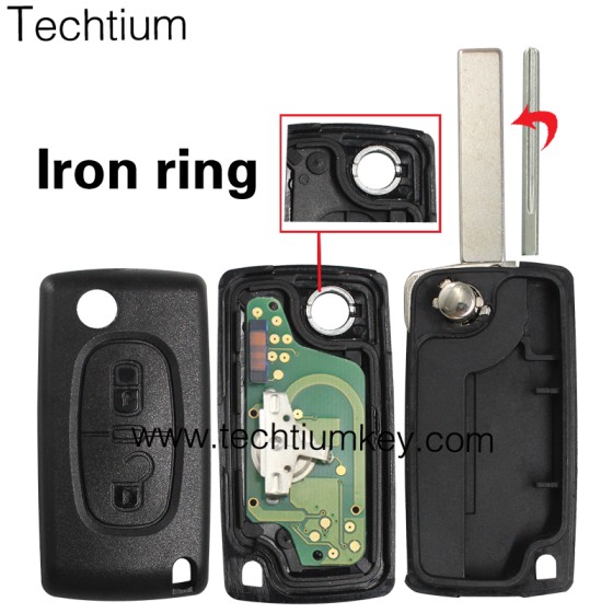 0523 FSK 433Mhz PCF7941 chip 407/HU83 blade 2 button remote key for Citroen cars after 2011