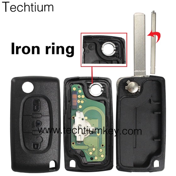 0523 ASK 433Mhz PCF7941 chip 307/VA2 blade 3 button remote key for Citroen cars 2006-2011