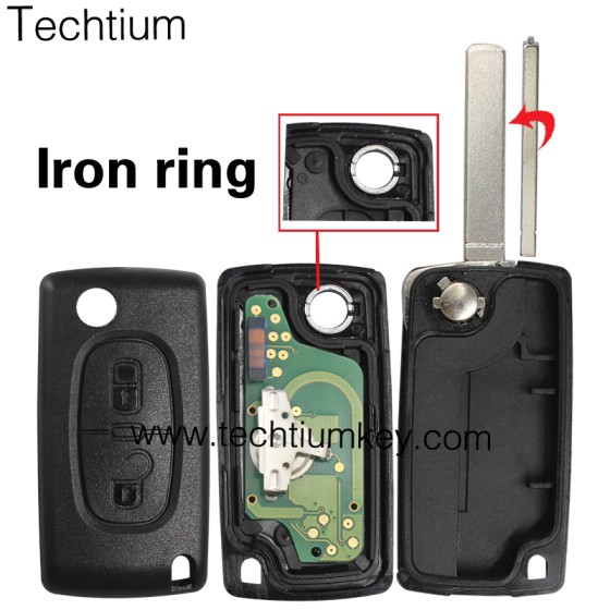 0523 ASK 433Mhz PCF7941 chip 307/VA2 blade 2 button remote key for Citroen cars 2006-2011