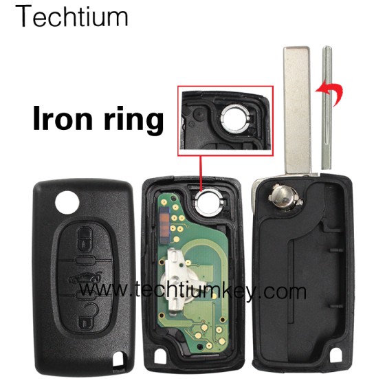 0523 FSK 433Mhz PCF7941 chip 407/HU83 blade 3 button remote key for Citroen after 2011