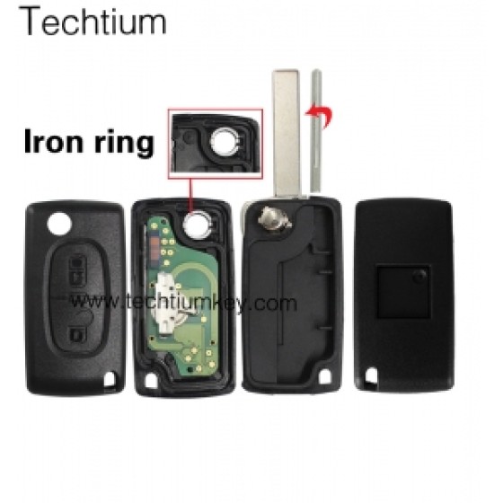 0523 FSK 433Mhz PCF7941 chip 407/HU83 blade 2 button remote key for Citroen after 2011