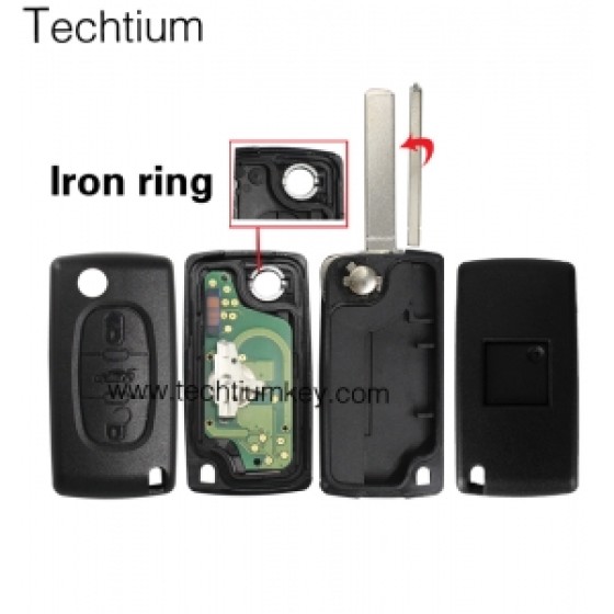 0523 ASK 433Mhz PCF7941 chip 307/VA2 blade 3 button remote key for Citroen 2006-2011